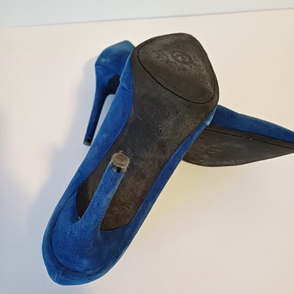 The Wishbone Collection Royal Blue Suede Pumps Heels Size 6.5 M - Picture 5 of 8